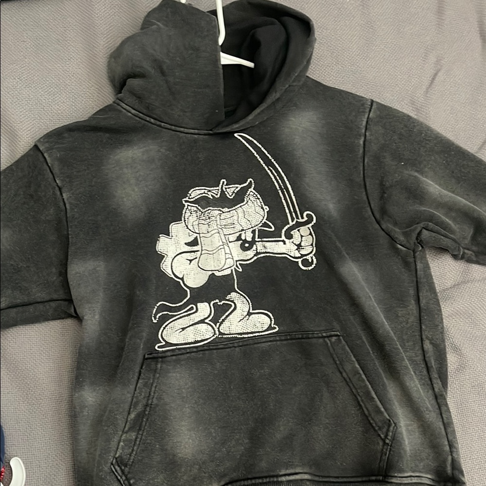 Kids Black Graphic Hoodie